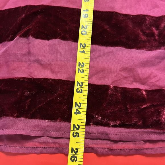 Topshop Womens Short Sleeve Velvet Sheer Striped Top Sz 4 Bow Back Holiday NWT - Picture 7 of 8